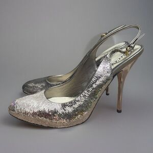 Gucci ✨Copper Sequin Slingbacks Pump Heel Size US 7 - EUR 37‎